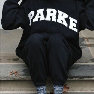 Rare  PARKE Black Crew Neck Sweater L-XL